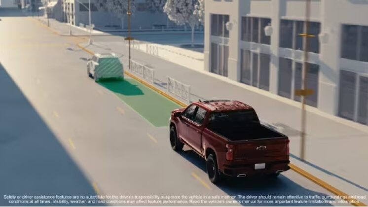 Imagem ilustrativa do Alerta de colisão, de ponto cego de tráfego cruzado