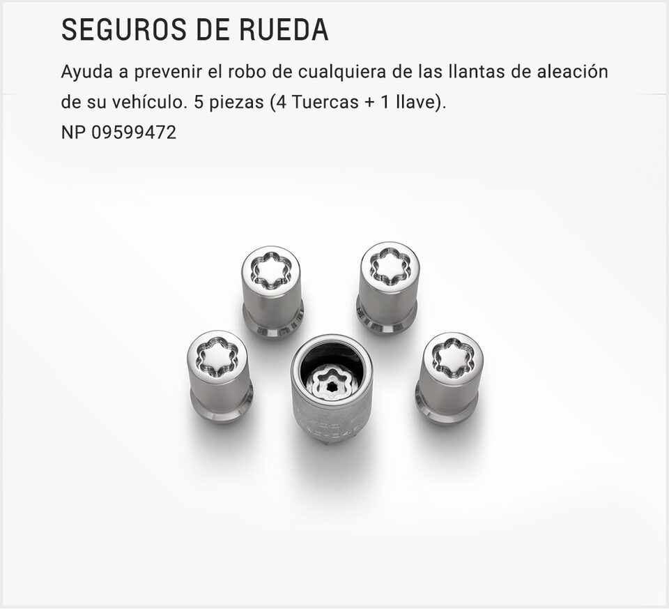 Chevrolet Onix Turbo Accesorios Seguridad - Seguros de Rueda de tu Carro Familiar Descripcion