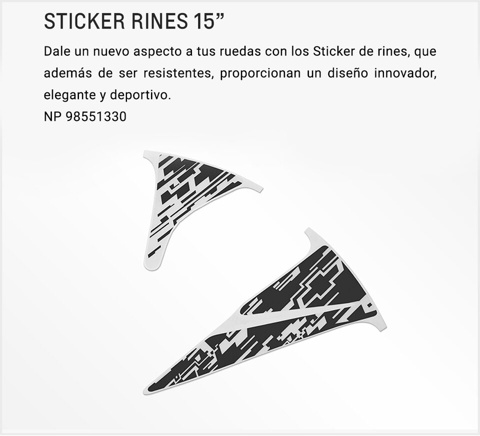 Chevrolet Onix Turbo Accesorios Exterior - Sticker de tu Carro Familiar Descripcion