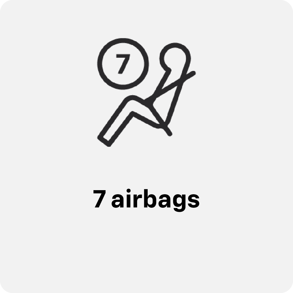 Ícono de 7 airbags.