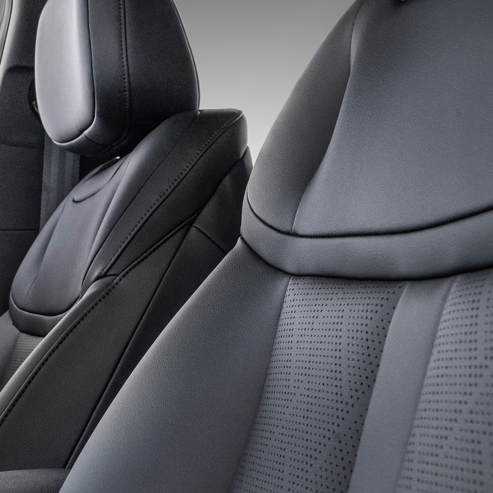 Vista cercana de los detalles de los asientos de la Chevrolet Captiva EV.