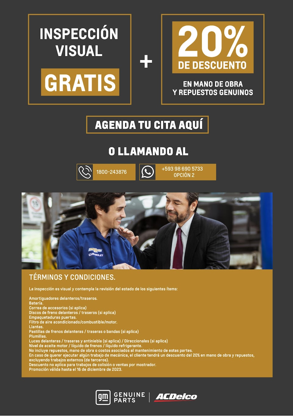 Chevrolet Ecuador  - Promocion mano de obra y repuestos
