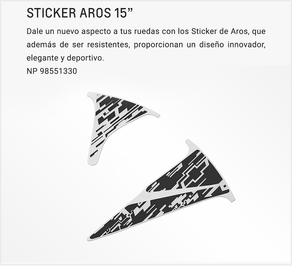 Chevrolet Onix Sedán - Sticker para Aros de 15 para tu Auto Familiar