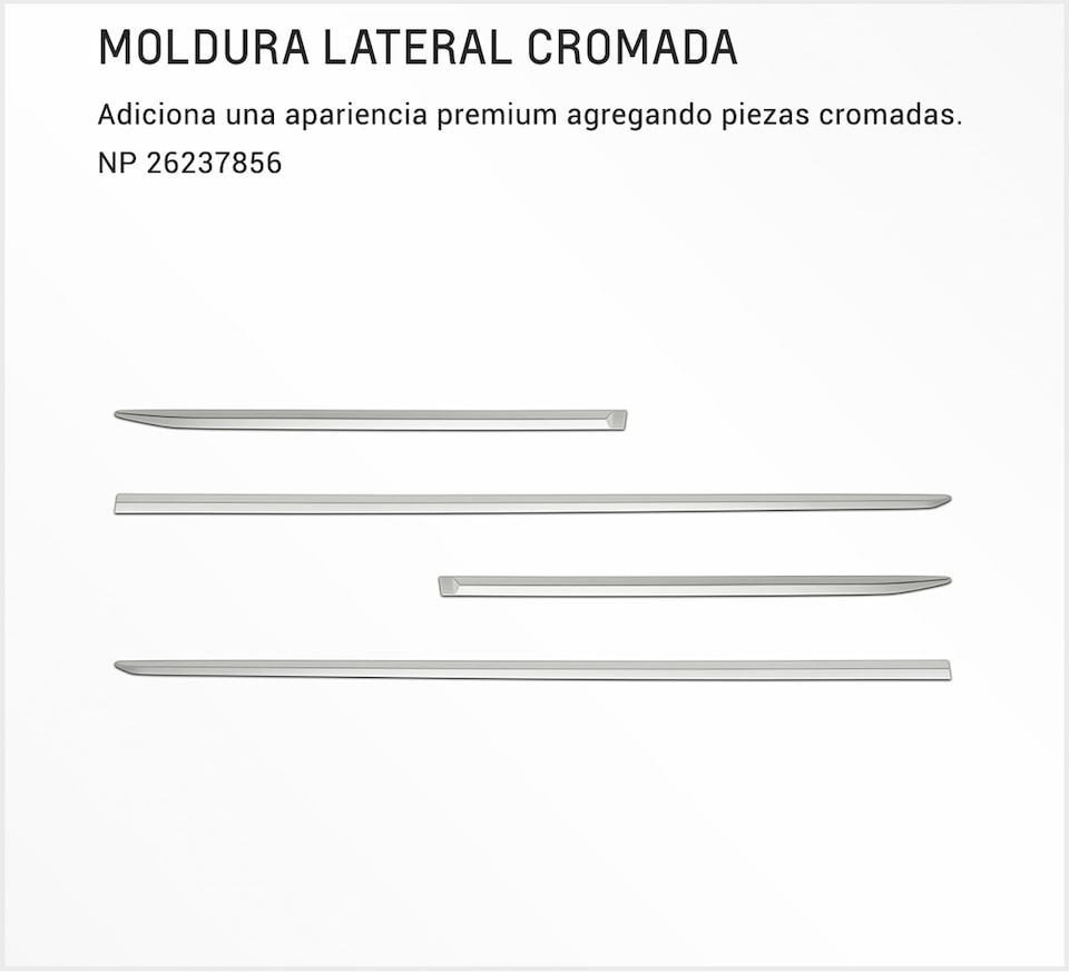 Chevrolet Onix Sedán - Moldura Lateral Cromada para tu Auto Familiar