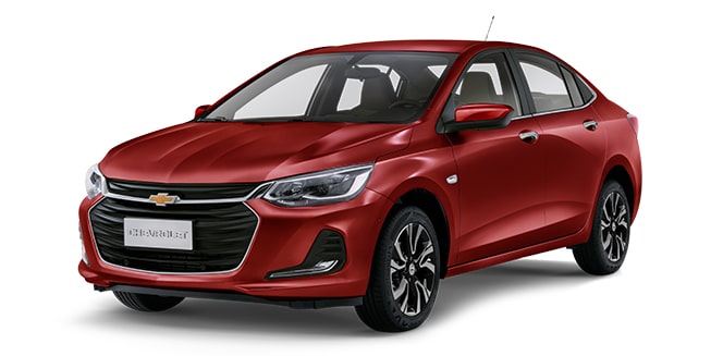 Onix Turbo Sedán color rojo