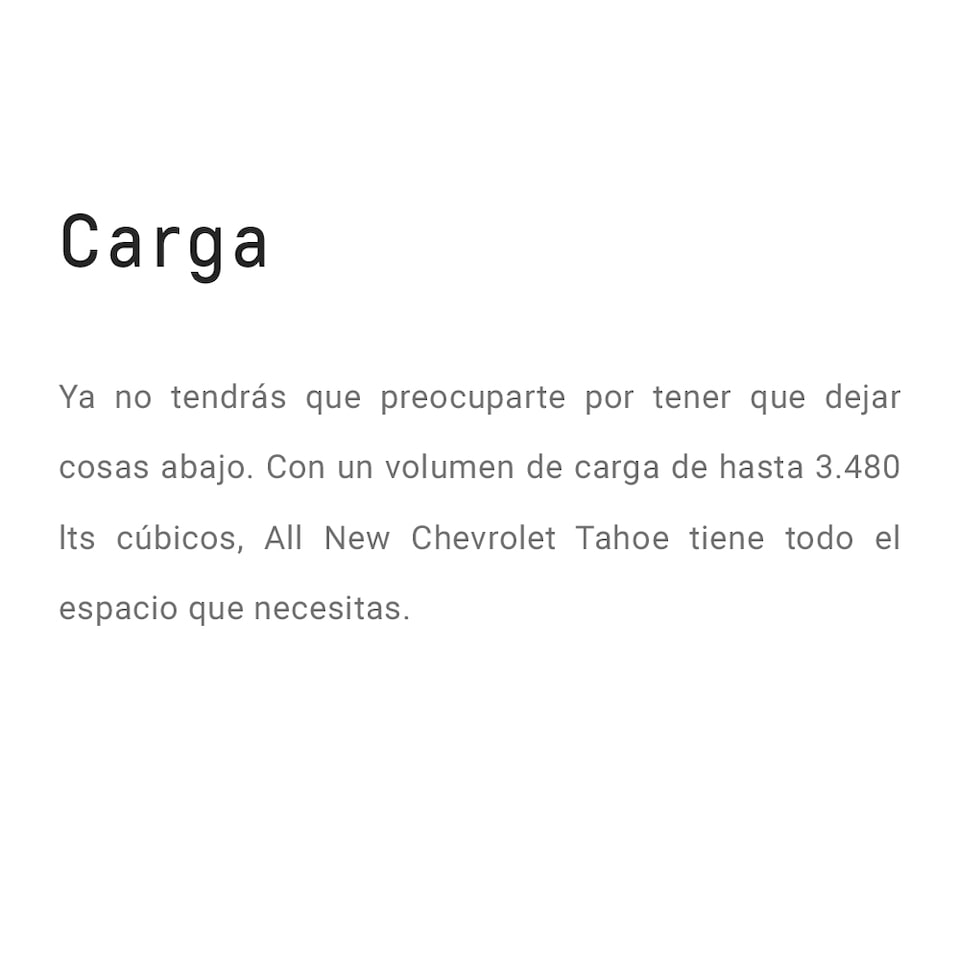 Chevrolet Tahoe - Carga Interior de tu SUV