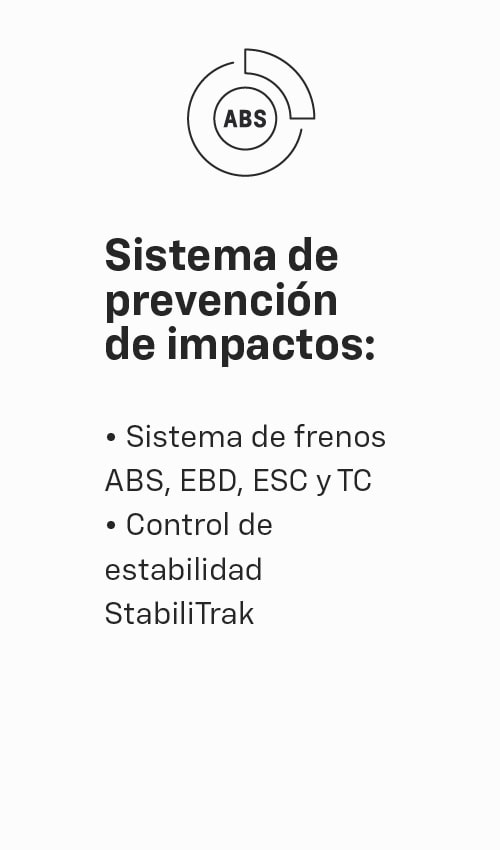 Chevrolet Captiva XL trae el sistema de frenos ABS, EBD, ESC y TC