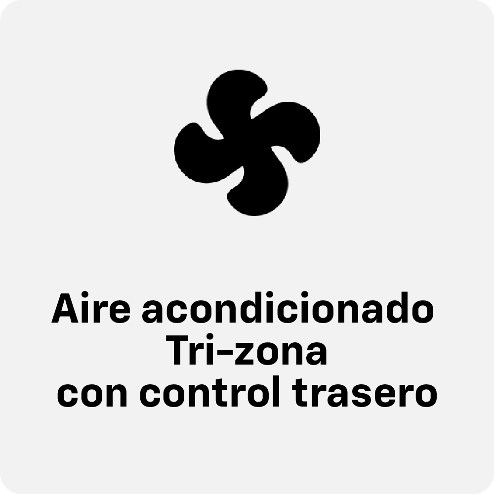 ícono de aire acondicionado tri-zona.