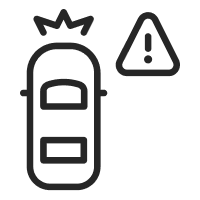 ícono de alerta de colisión.