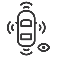 ícono de Cámara de retroceso panorámica 360°.