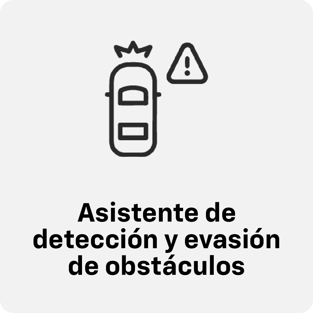 ícono de asistente de detección y evasión de obstáculos.