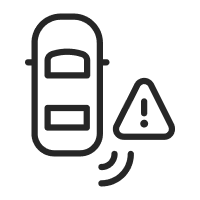 ícono de alerta de punto ciego.