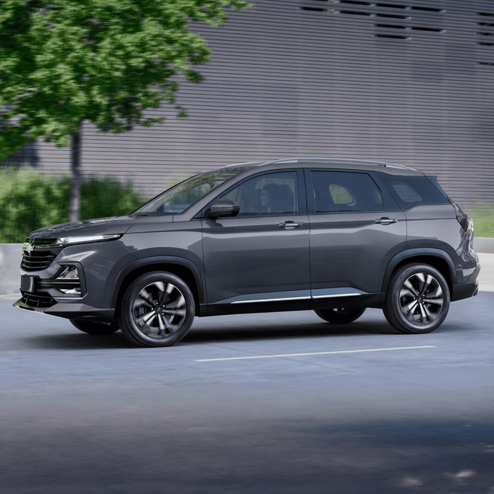 Vista lateral de la Chevrolet Captiva XL.