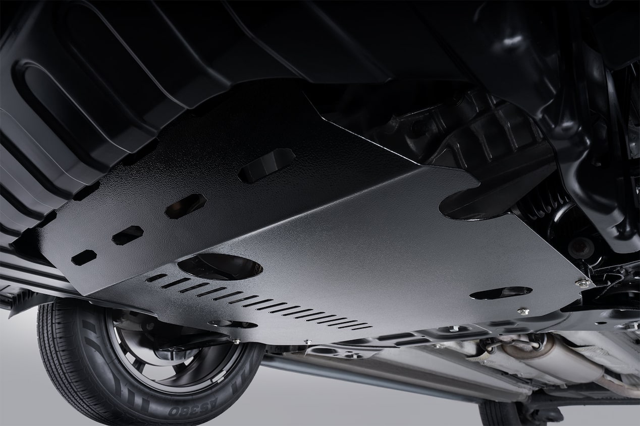 Plano inferior del protector de cárter de la Chevrolet Groove.