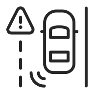 ícono de Sensor y asistente  de cambio de carril.