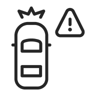 ícono de Sensor de colisión frontal y freno autónomo.