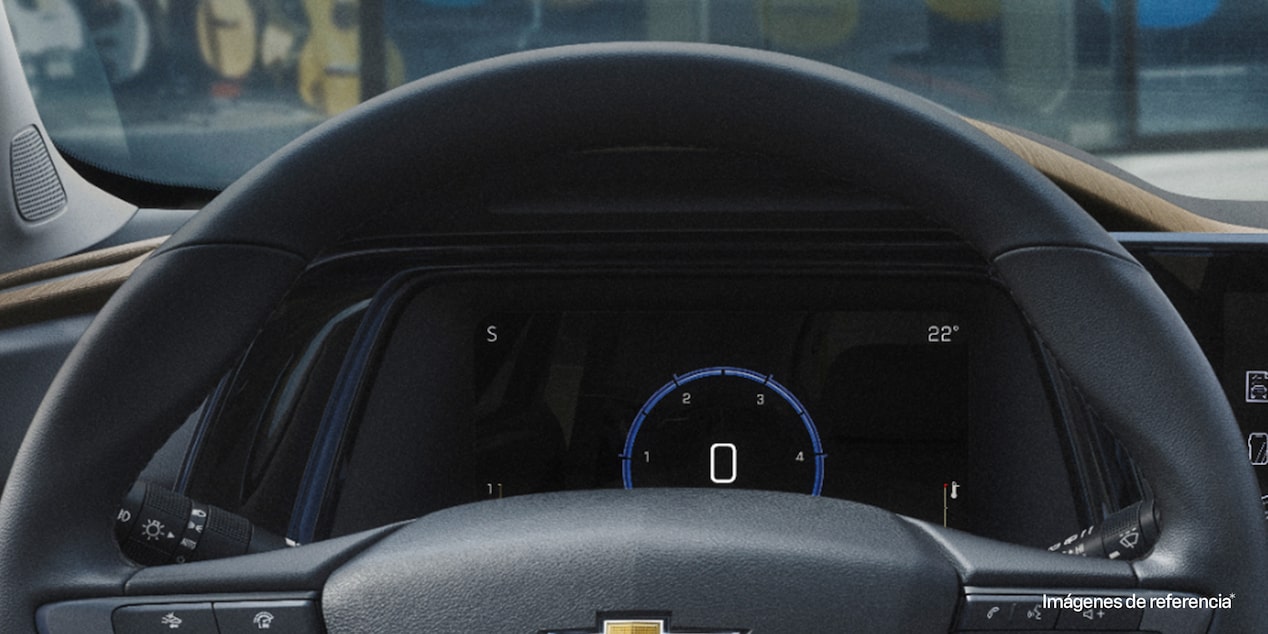 Vista en detalle del Cluster Digital configurable de 8 pulgadas de la Chevrolet Tracker.