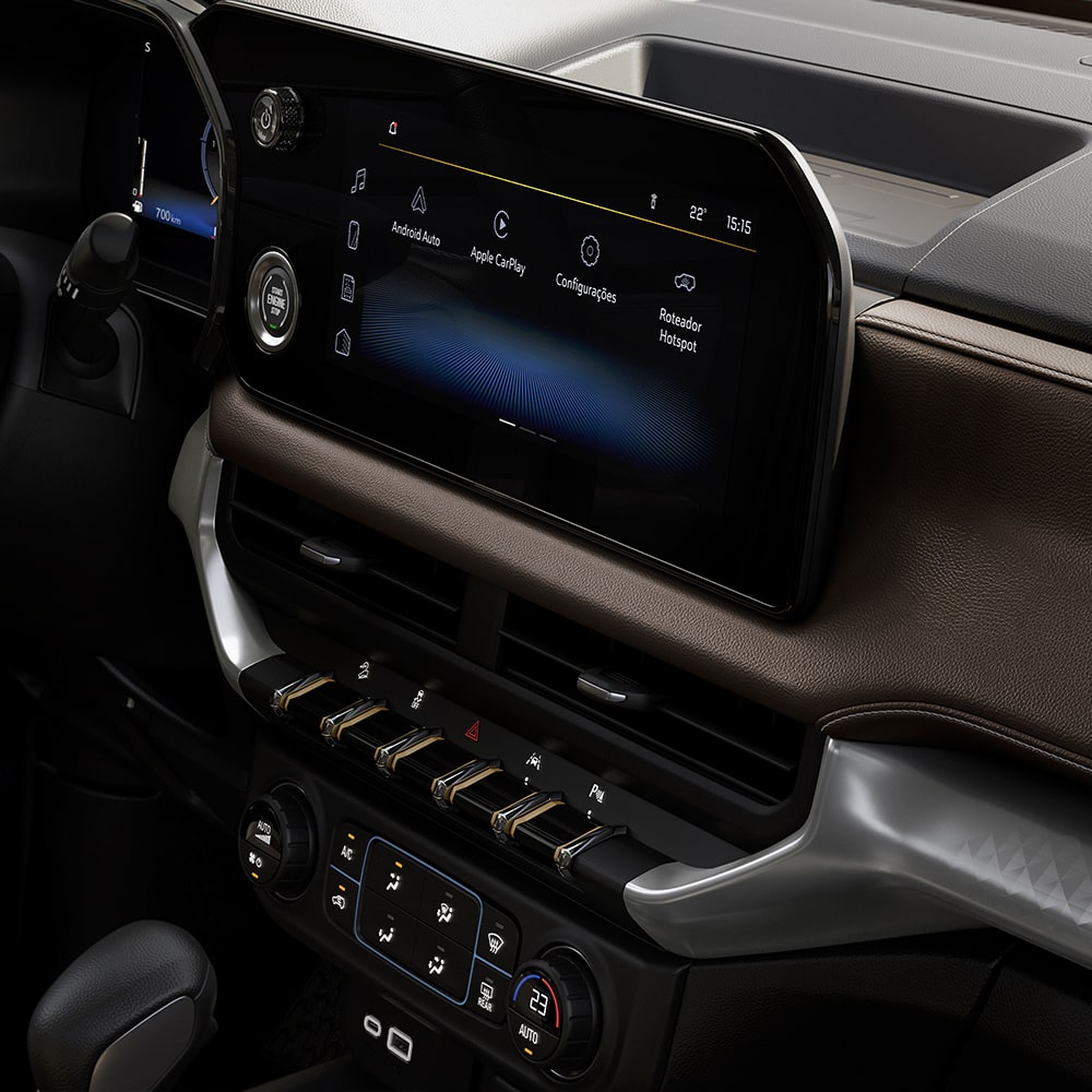 Vista en detalle de la pantalla 11 pulgadas de la Chevrolet Trailblazer.