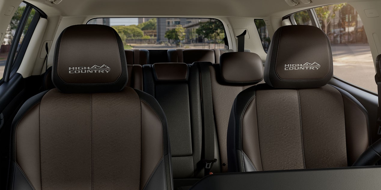Vista cercana de los asientos de la Chevrolet Trailblazer.