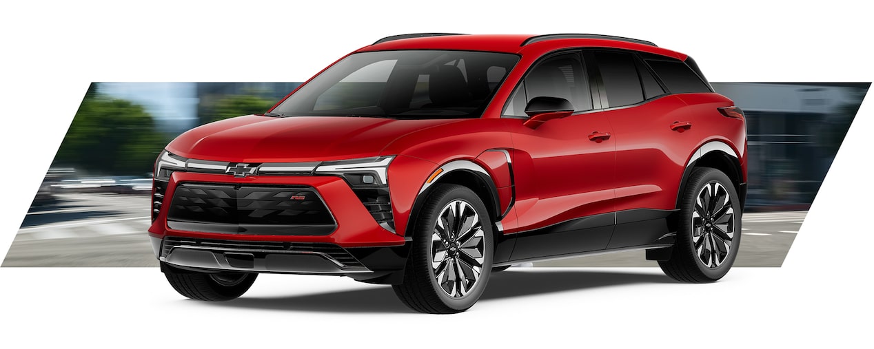 Chevrolet Blazer SUV RS en color rojo, diseño deportivo y moderno que destaca en cualquier camino.