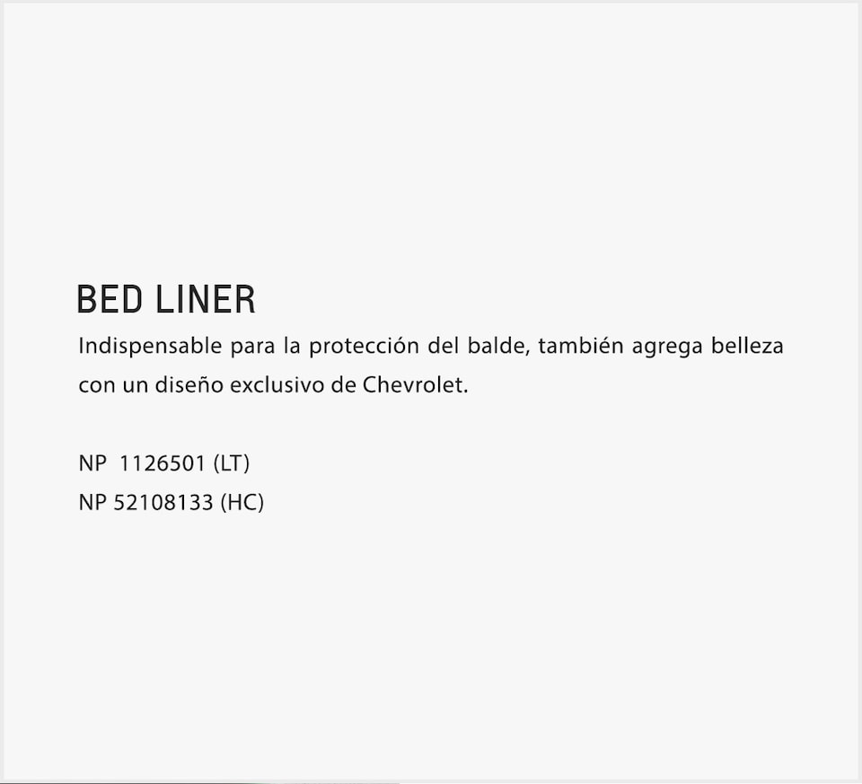 Chevrolet Colorado Accesorios Kit Offroad - Bed Liner 