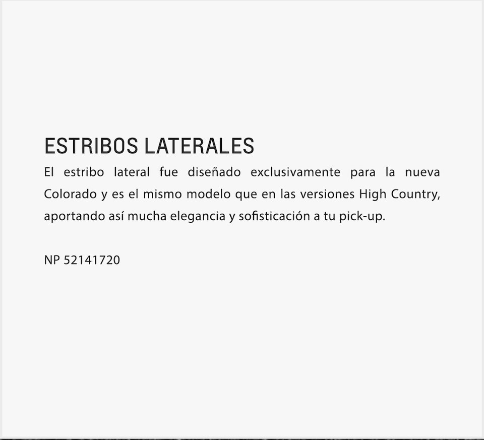 Chevrolet Colorado Accesorios Exterior - Estribos Lateral de tu Camioneta 4x4