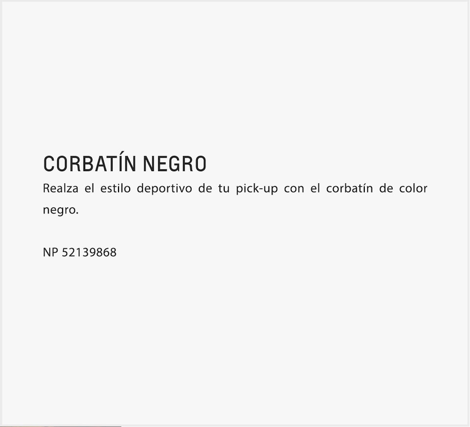 Chevrolet Colorado Accesorios Kit Sport -  Corbatin Negro