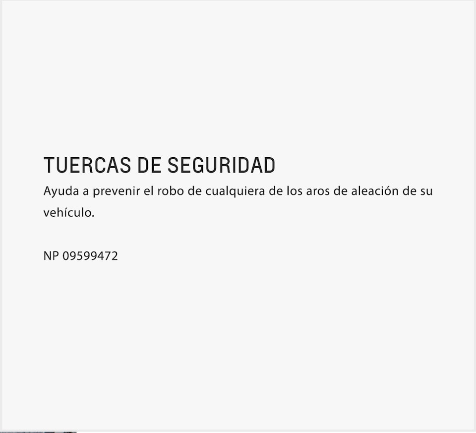 Chevrolet Colorado Accesorios Kit Seguridad - Tuercas