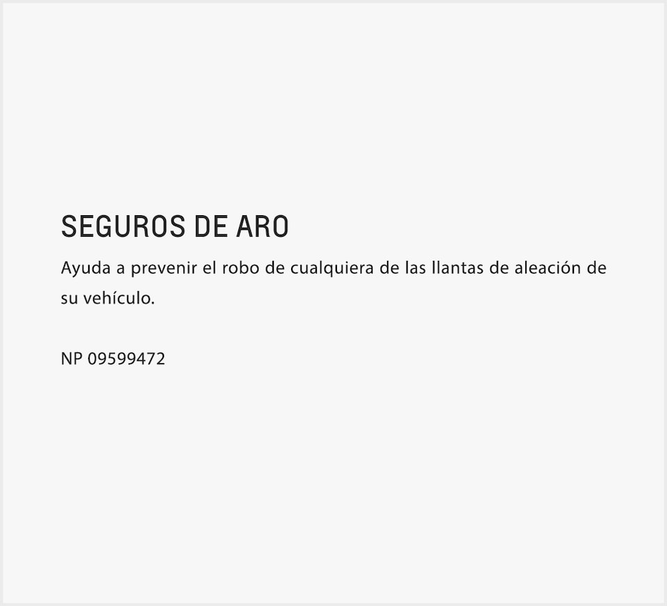 Chevrolet Colorado Accesorios  Seguridad - Seguro de Aro