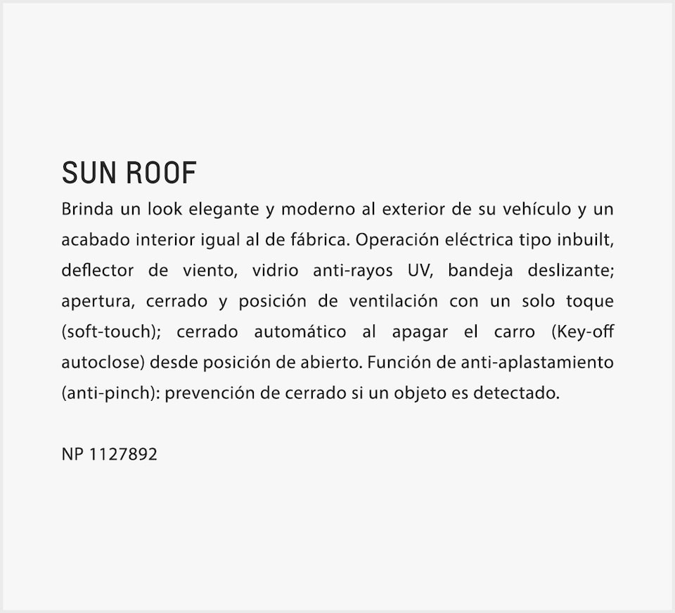 Chevrolet Colorado Accesorios Confort - Sun Roof Camioneta 4x4
