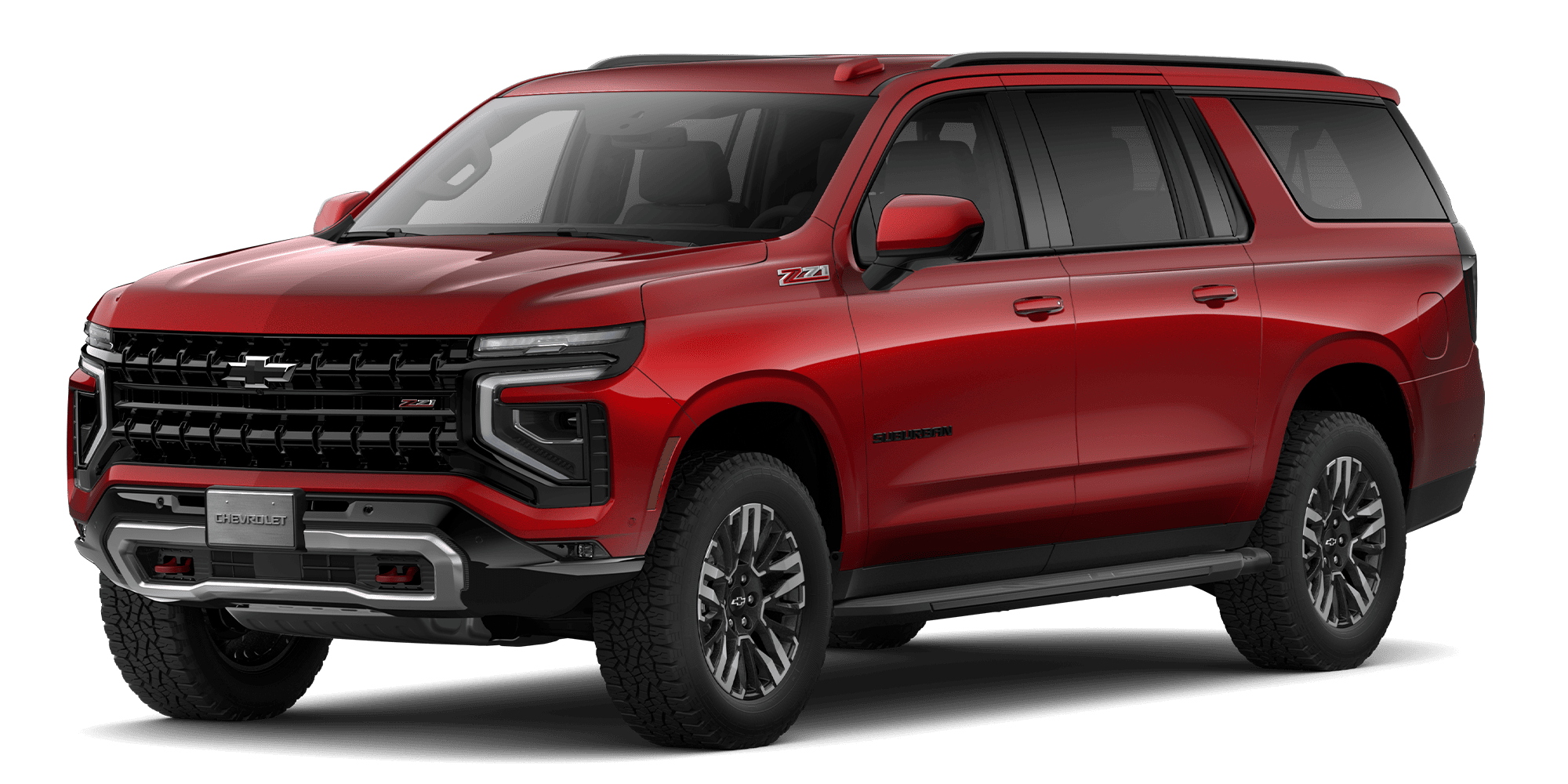 Chevrolet Suburban 2025 SUV roja, diseño robusto y elegante