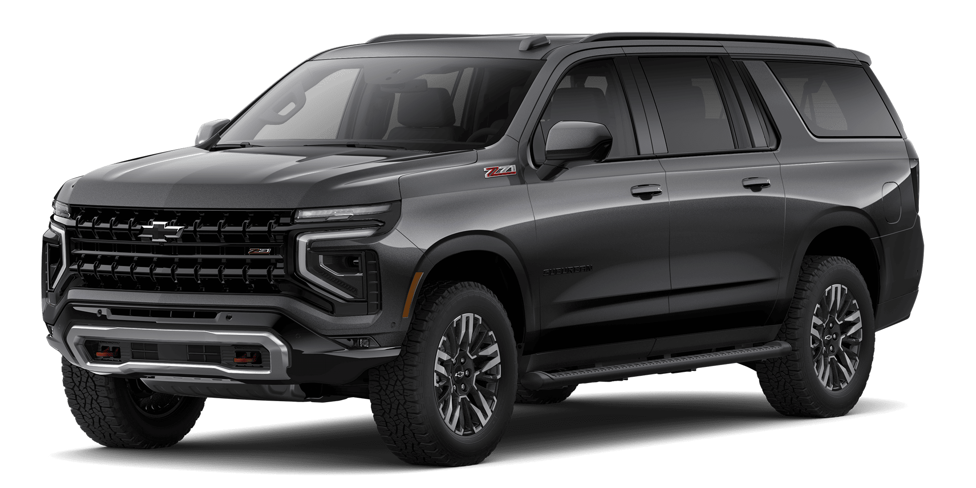 Chevrolet Suburban Z71 SUV plomo azulado, máxima seguridad y potencia en carretera