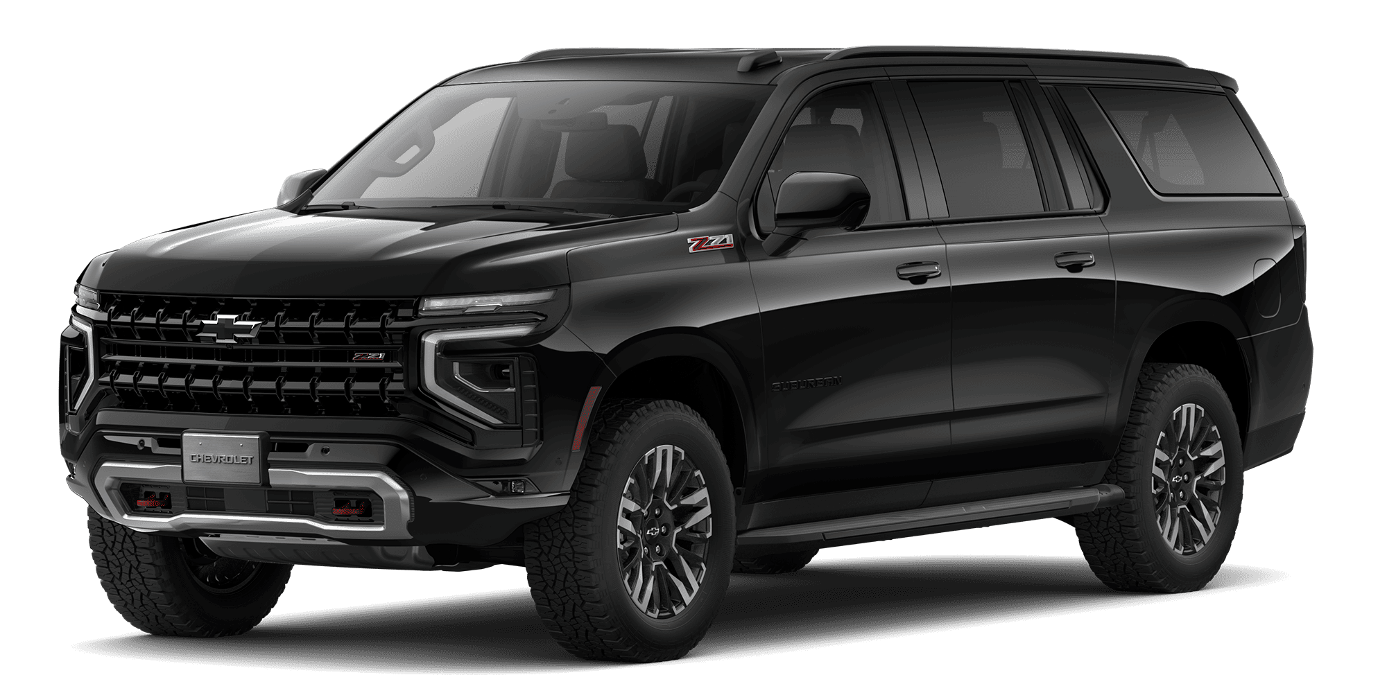 Chevrolet Suburban Z71 SUV negro, seguridad y lujo premium