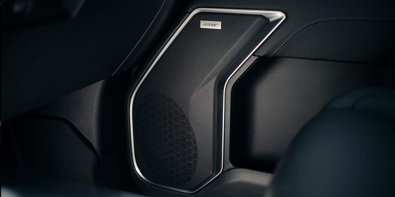 Primer plano del sistema de audio Bose.