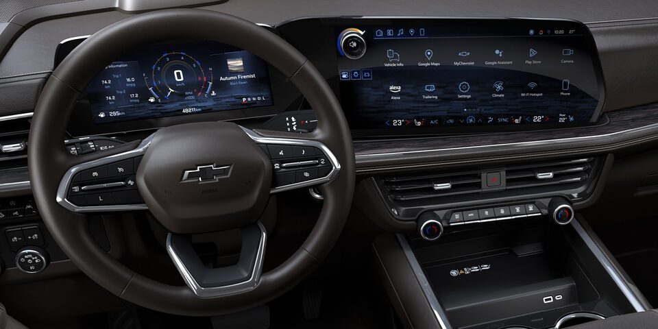 Vista completa del tablero de la Chevrolet Suburban.