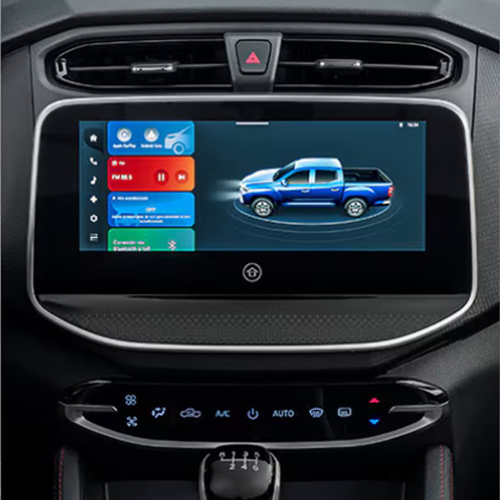 Vista interior del tablero de la Chevrolet D-Max.