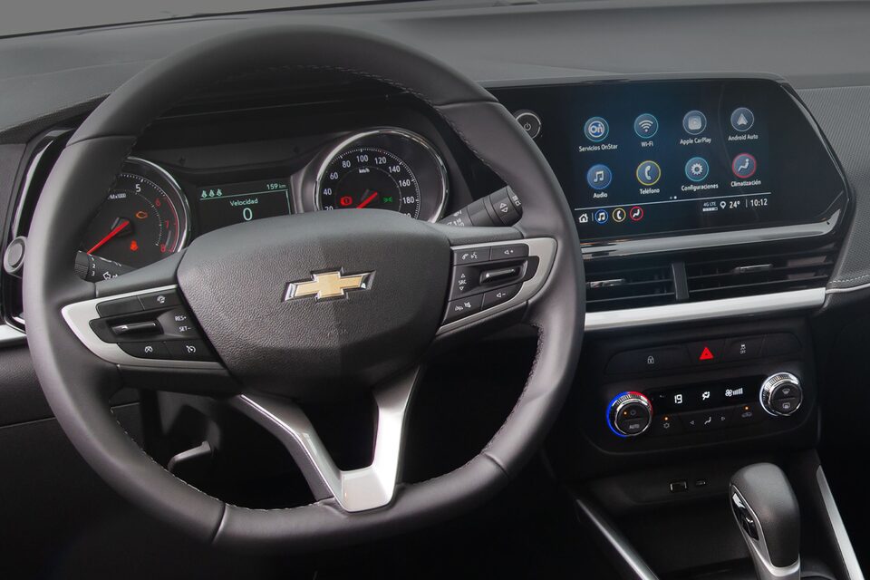 Vista del tablero en la nueva camioneta Chevrolet Montana