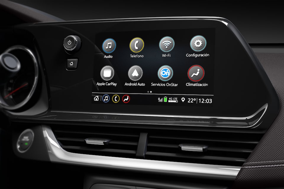 Vista de la pantalla en la nueva camioneta Chevrolet Montana
