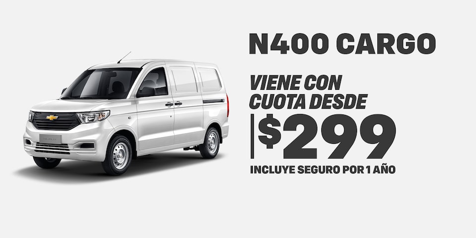 Chevrolet N400 Cargo - Viene con cuota desde $299. Incluye seguro por 1 año