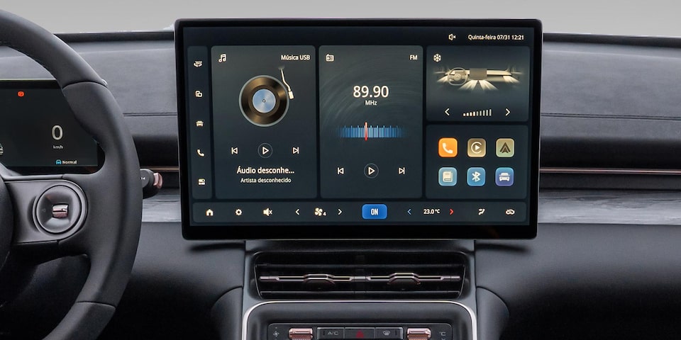 Pantalla LCD Full HD de 15,6 pulgadas de la Chevrolet Captiva EV.