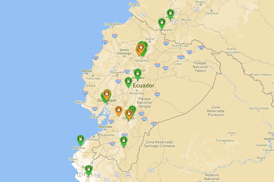 Mapa de ubicaciones de recarga Plugshare de los vehículos eléctricos Chevrolet